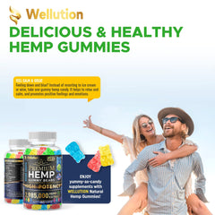Wellution Sugar-Coated Hemp Gummies showcase vibrant fruit flavors for enjoyable daily calm.