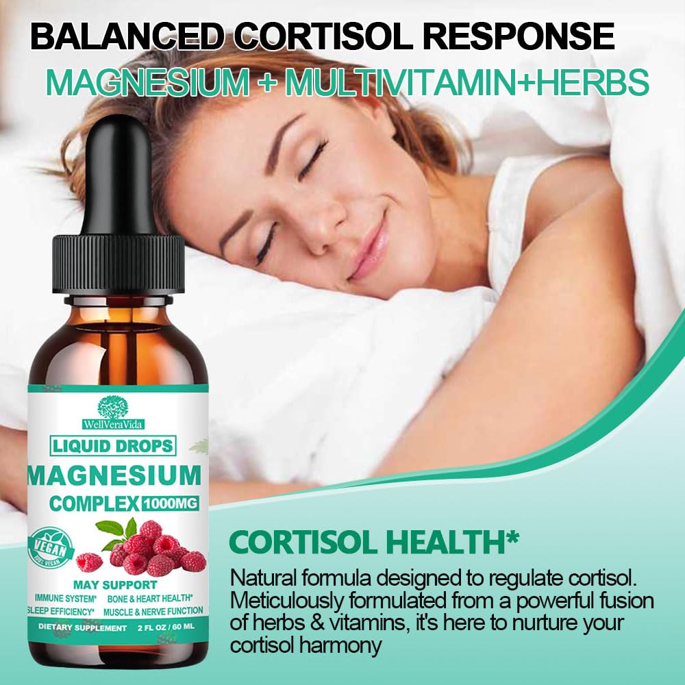 Ingredients panel of WellVeraVida Cortisol Detox highlights magnesium complex.