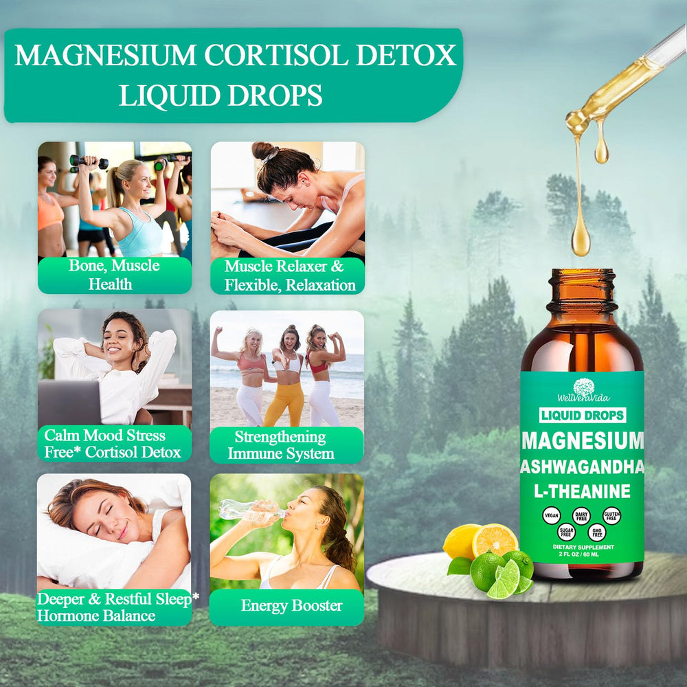 WellVeraVida dropper dispensing cortisol drops ready to mix with drinks.