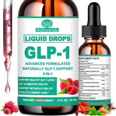 WellVeraVida GLP-1 Drops bottle front for on-the-go support
