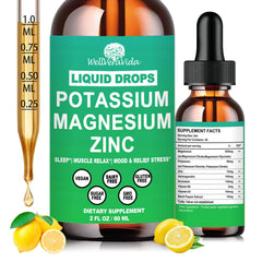 WellVeraVida potassium magnesium liquid drops bottle for convenient daily electrolyte support