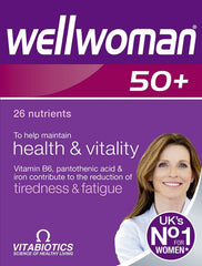 Wellwoman 50+ bulk-pack tablets for daily vitality and vegetarian use.