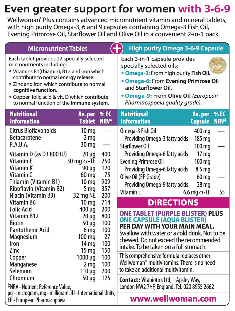 Wellwoman Plus immune support capsules in container implying immune wellness.