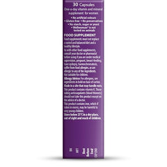 Wellwoman-starflower-oil close-up underscores Starflower oil in the formula.
