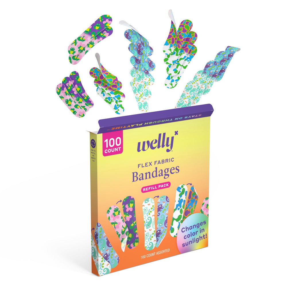 Welly color-changing chameleon-pattern bandage adds fun while shielding wounds
