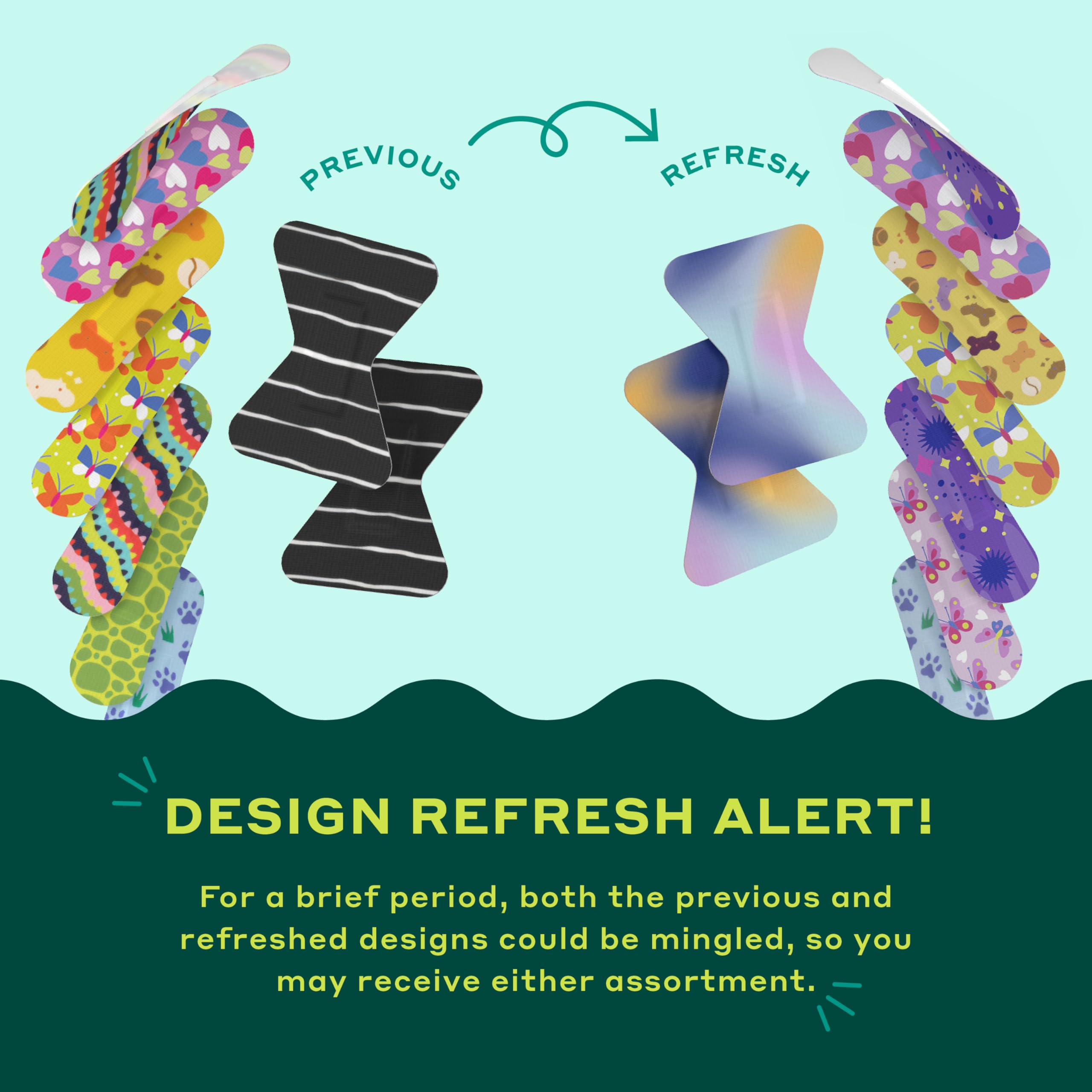 Welly glow-in-dark pattern bandages for visibility after dark.