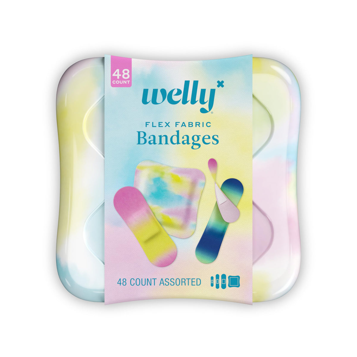 Welly bandages with bravery badges tie-dye pattern on flexible adhesive for kids