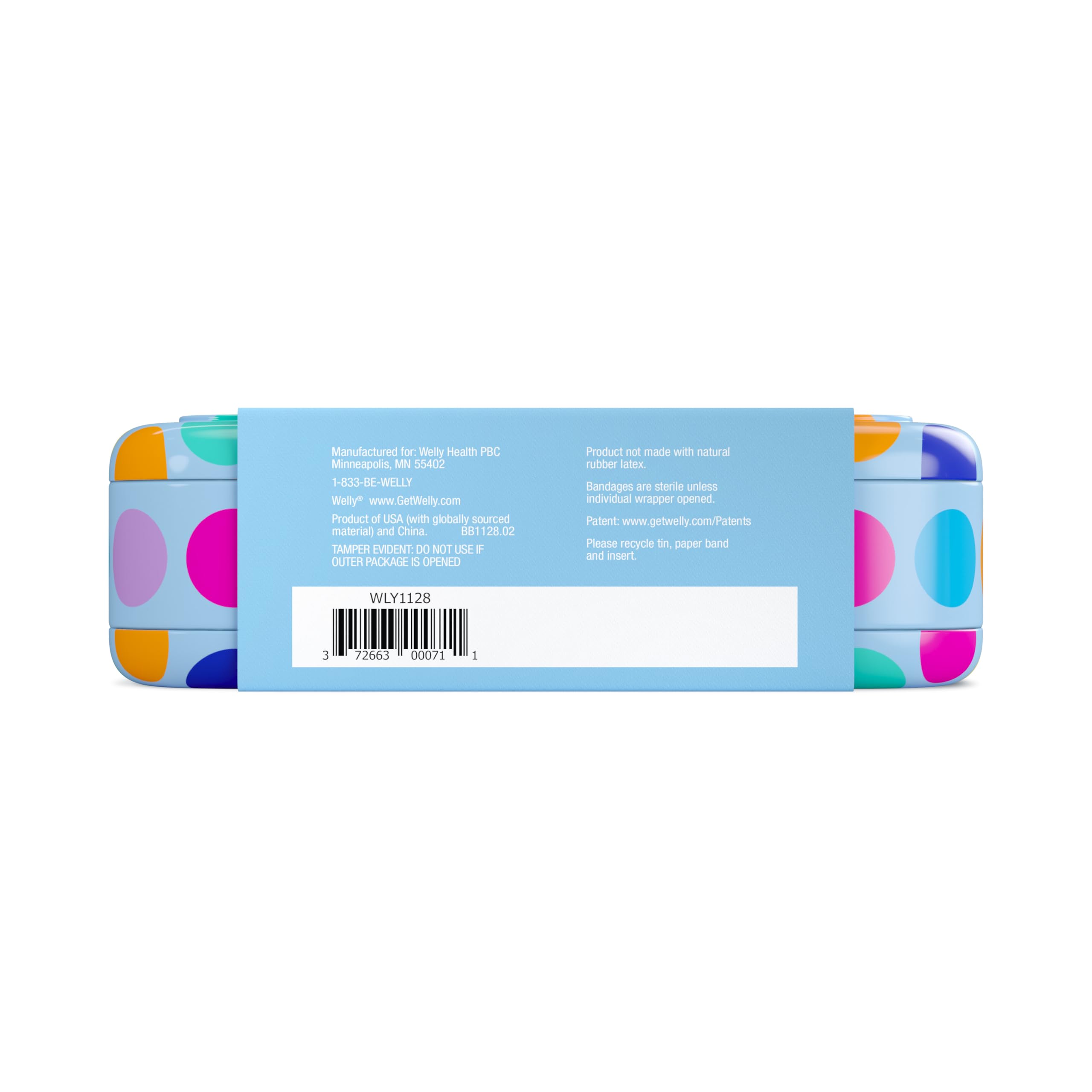 Welly First Aid Kit cleansing wipes and metal tin for organized storage