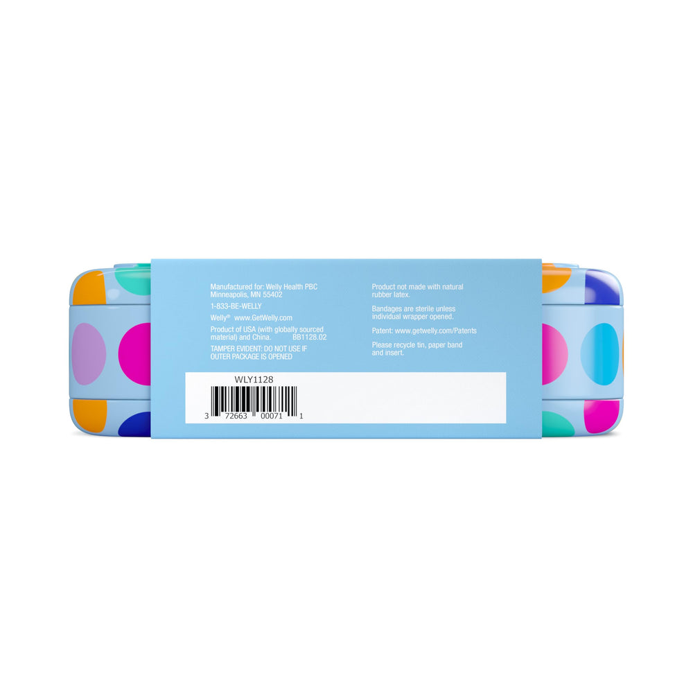 Welly First Aid Kit cleansing wipes and metal tin for organized storage