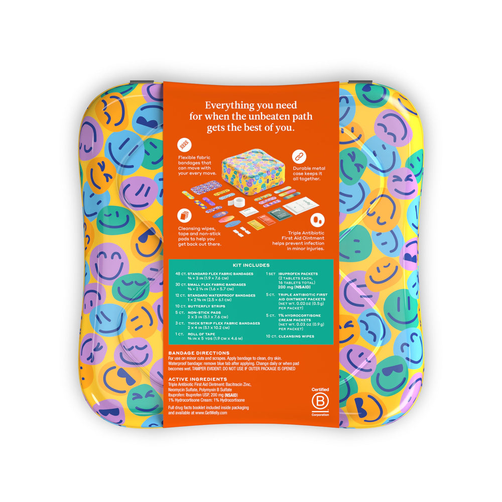 Welly tape and non-stick pads protect minor wounds with reliable adhesion.