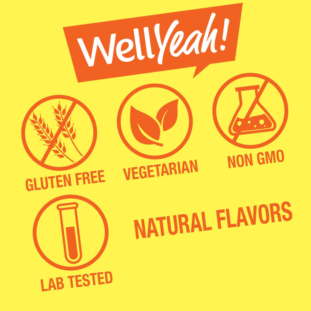 WellYeah Melatonin Gummies bottle label highlighting safe, drug-free sleep support