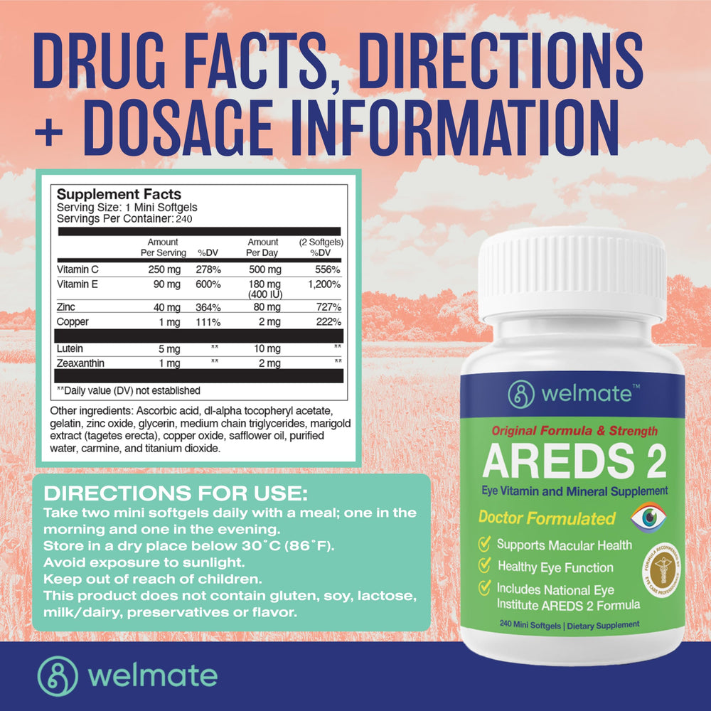 WELMATE AREDS2 daily-use scene captures a simple wellness routine for eyes.
