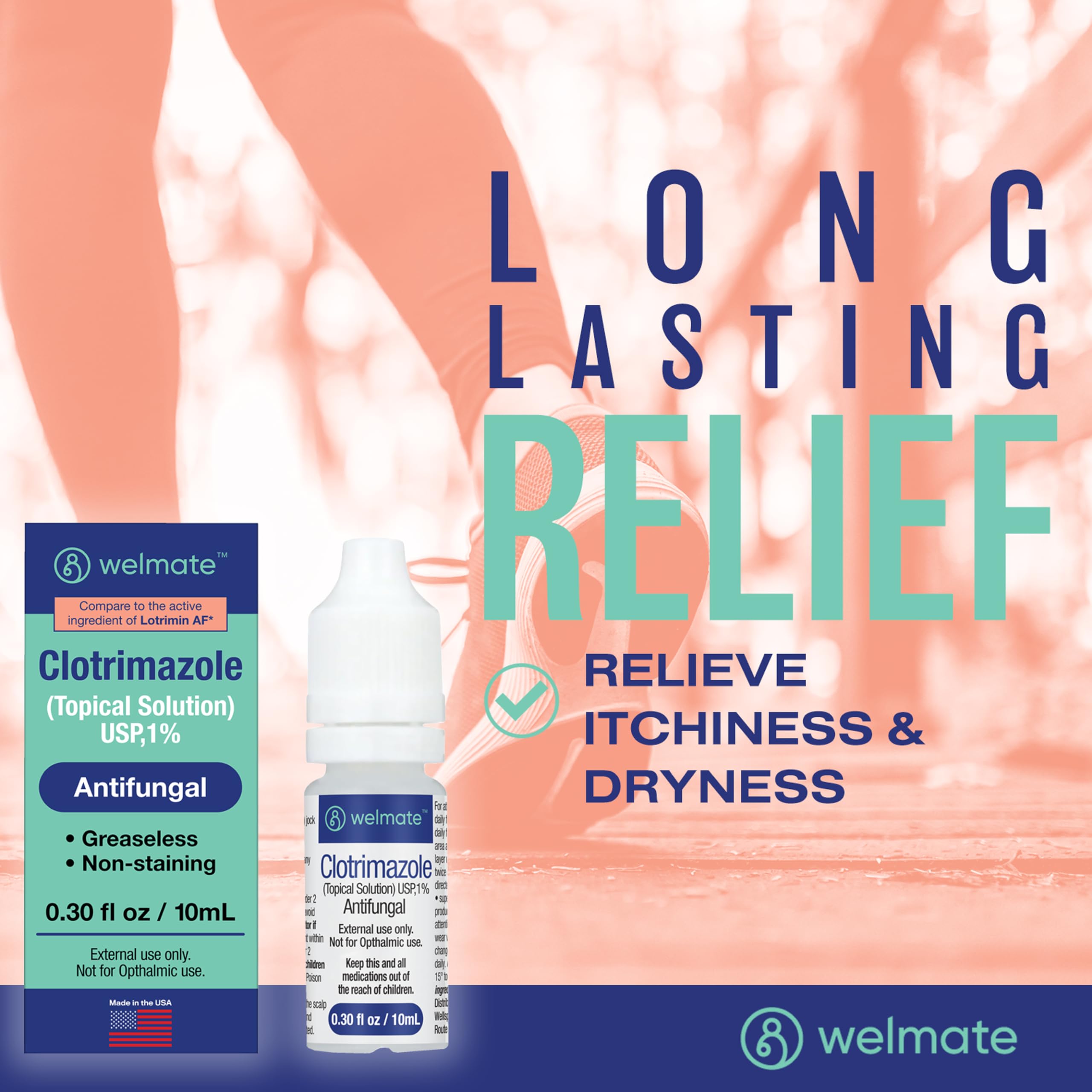 WELMATE Clotrimazole 1% tube close-up shows precise dosing.