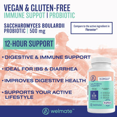 Welmate Saccharomyces boulardii capsules prepared for easy daily intake.