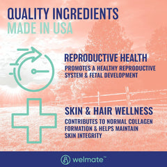WELMATE Zinc Sulfate 220mg daily-use scene with glass and bottle.
