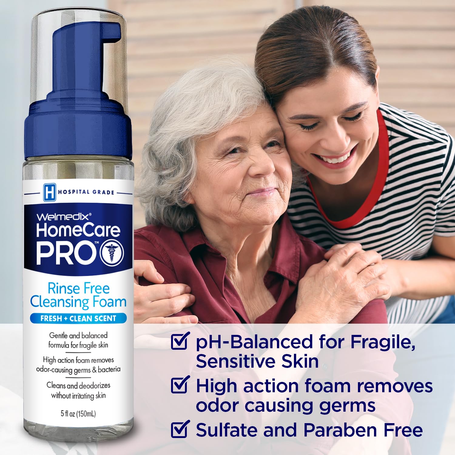 Welmedix sulfate-free paraben-free foam supports sensitive skin routines.
