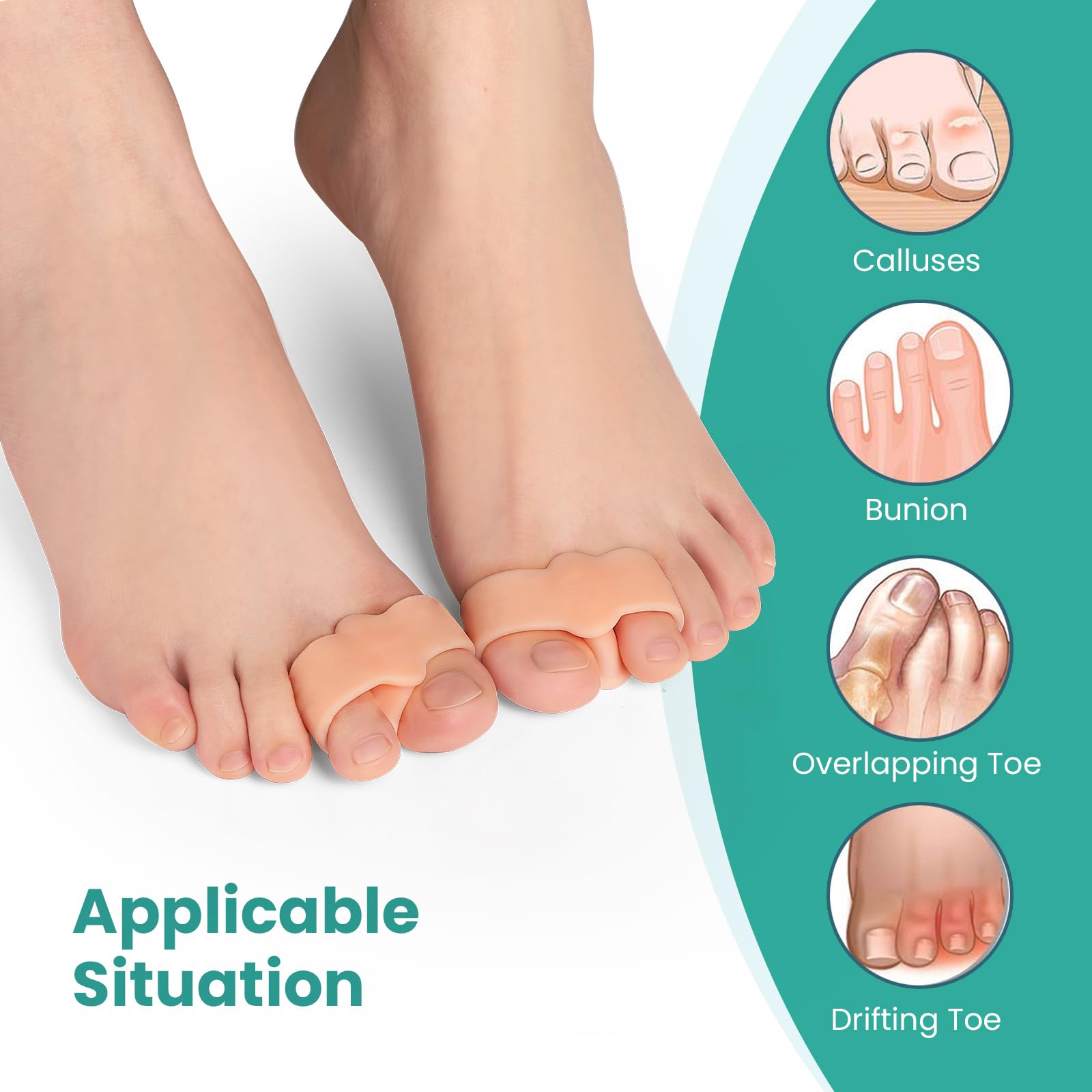 Welnove big toe spacer silicone provides soft comfort during walks.