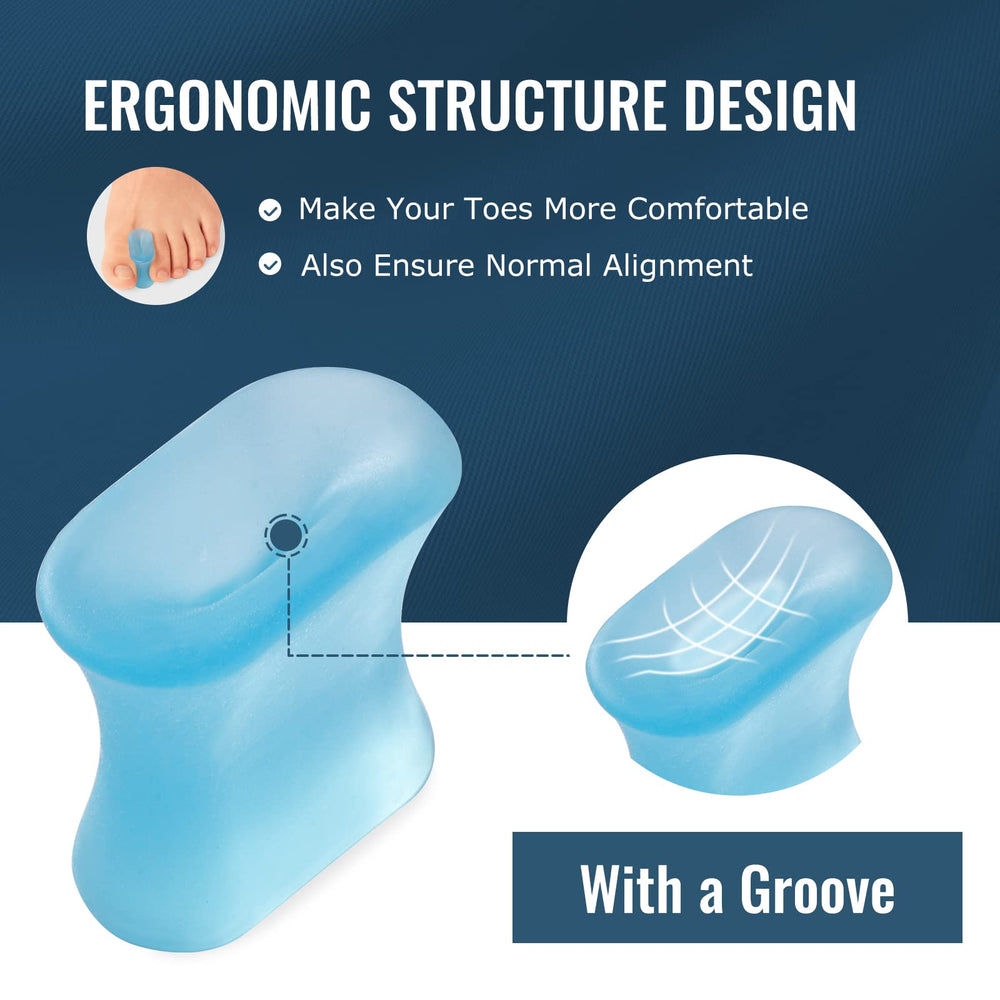 Welnove bunion pads in use show improved toe spacing