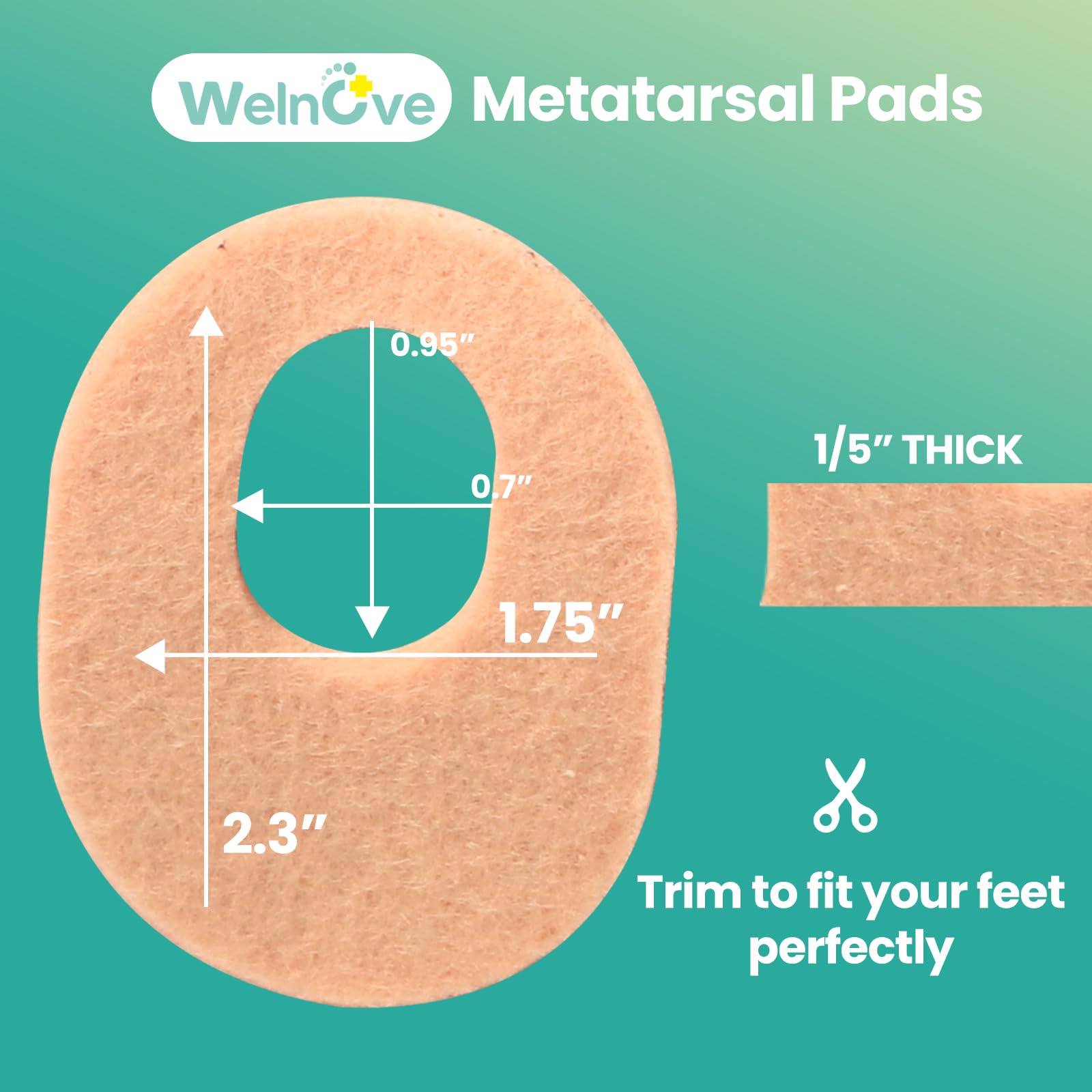 Welnove callus pad reduces friction between skin and shoe.