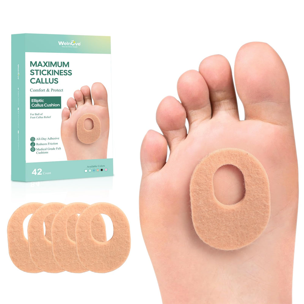 Welnove callus pad with soft felt cushions the foot for daily comfort.