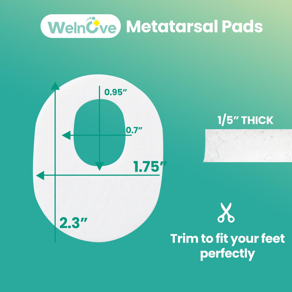 Welnove oval design covers more skin, reducing shoe friction.