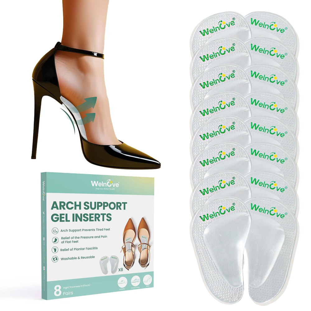 Welnove gel arch support insoles for flat feet provide stable support during walking