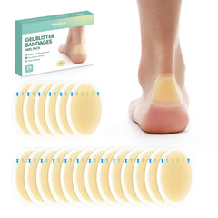 Welnove Gel Blister Bandages Heel Pack cushions feet during daily activities.