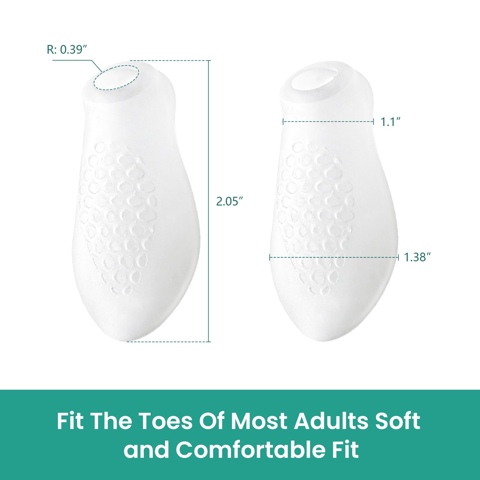 Welnove gel pinky toe cushion provides soft protection for daily wear.