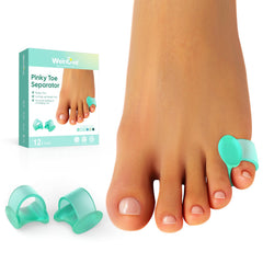 Welnove gel toe separator front view with soft padding for pinky toes.