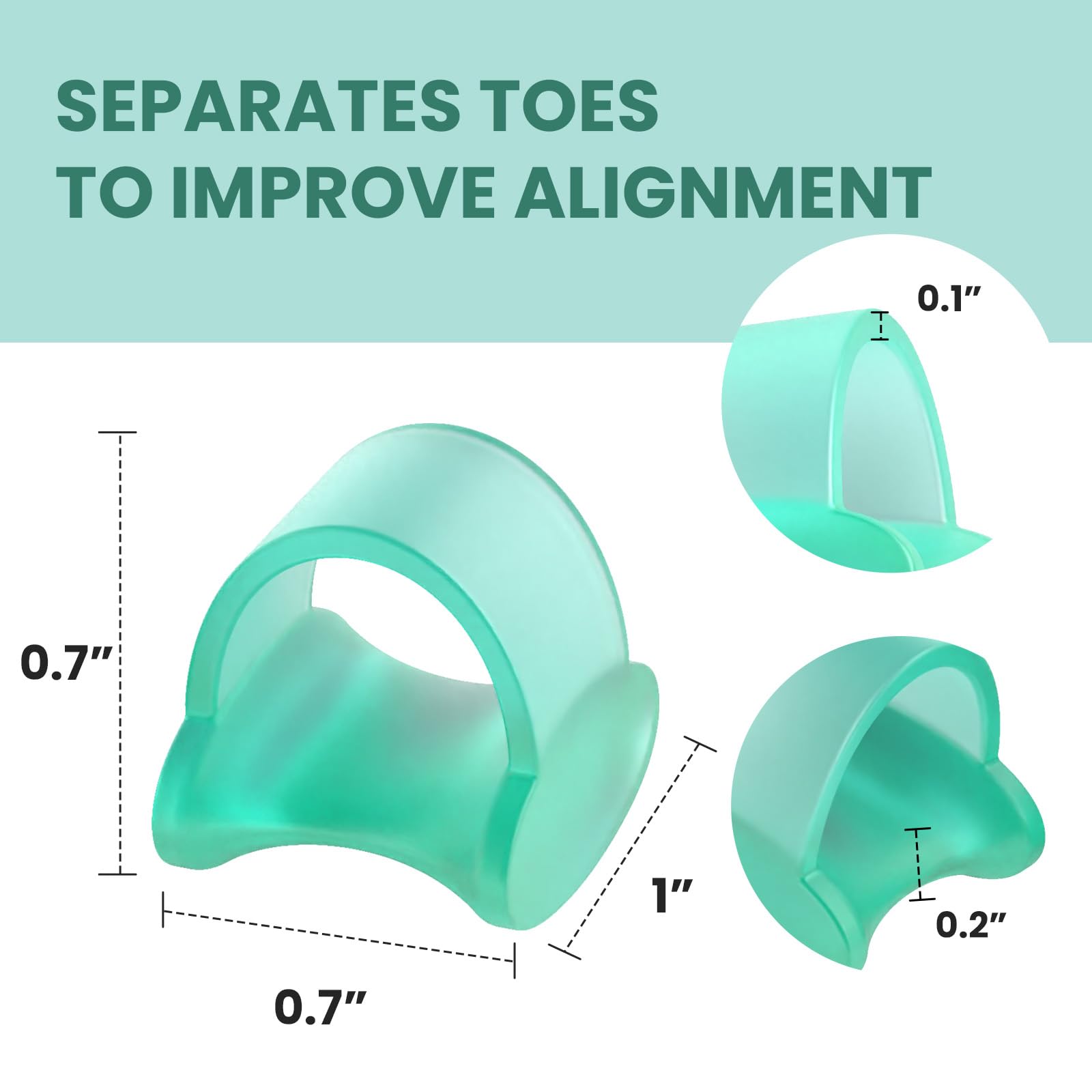 Welnove gel toe separator pack-shot showing 12-pack spacers to prevent toe rubbing.