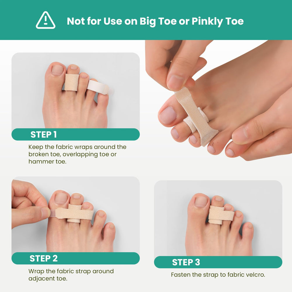 Latex foam cushioning detail supports hammer toe with gentle straightening and padding.