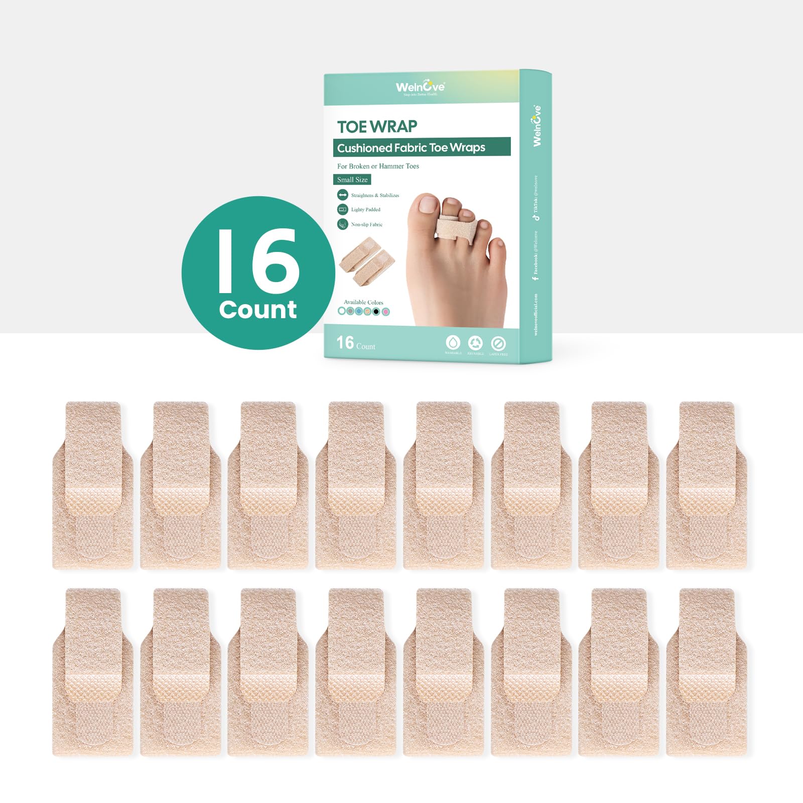 Welnove hammer toe wraps are washable and reusable.