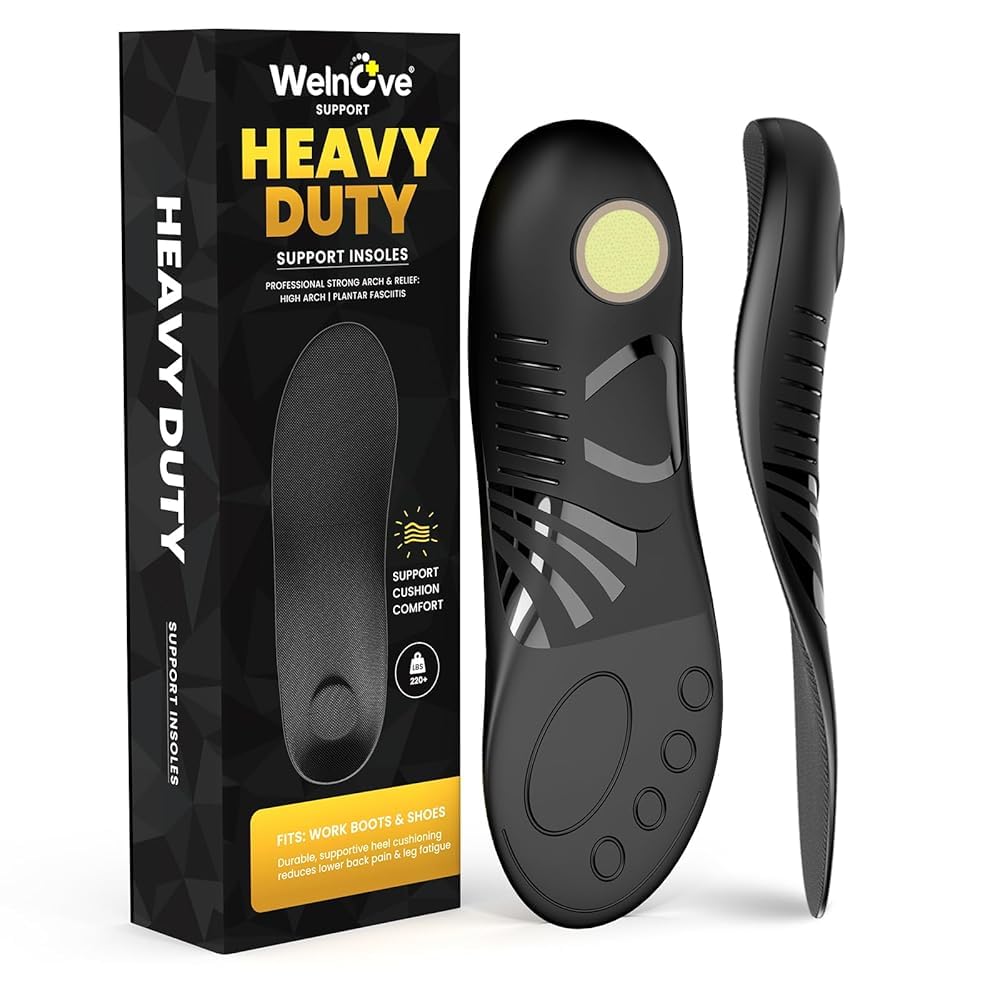 Welnove heavy-duty support insoles with reinforced arch support for long-standing comfort