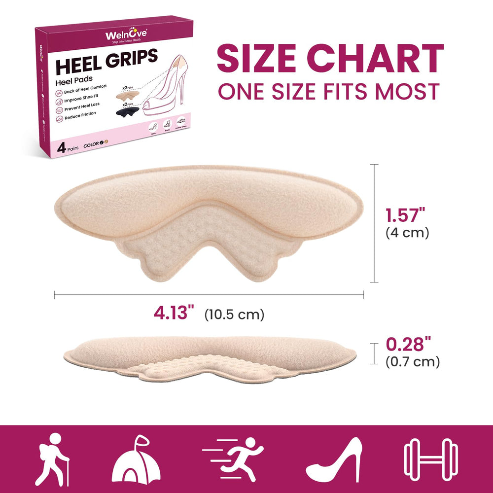 Welnove heel pads are simple to apply and stay secure during wear.