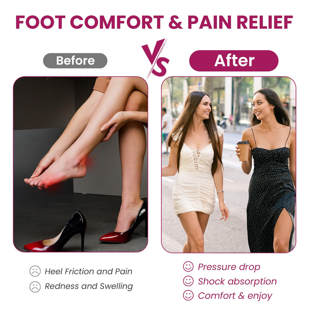 Welnove heel pads improve stability in pumps and heeled sandals.