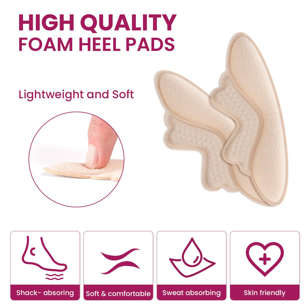 Welnove heel pads feature strong backing adhesion to stay in place all day.