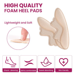 Welnove heel pads feature strong backing adhesion to stay in place all day.