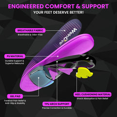 Welnove insoles provide all-day comfort with premium cushioning foam