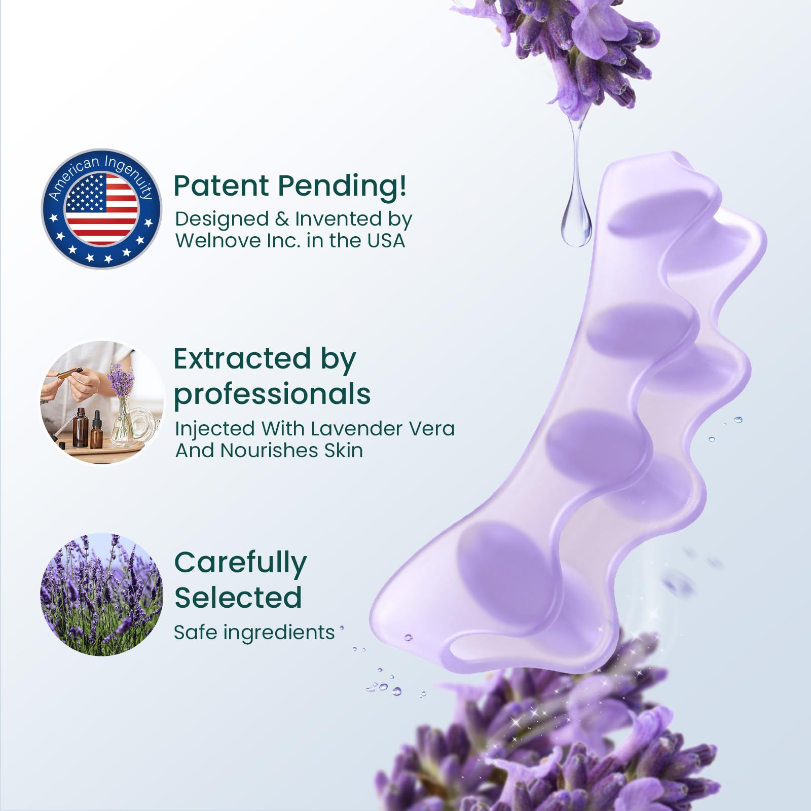 Welnove lavender-infused spacers promote calm recovery after activity.