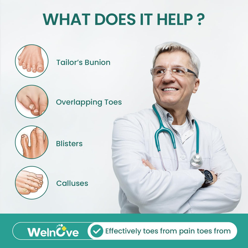 Welnove low-profile bunion pads fit discreetly in most shoes.