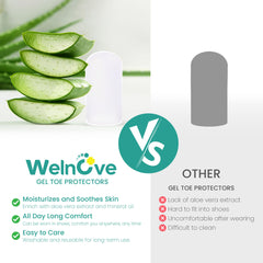Welnove silicone toe covers cushion toes and minimize friction under daily shoes.