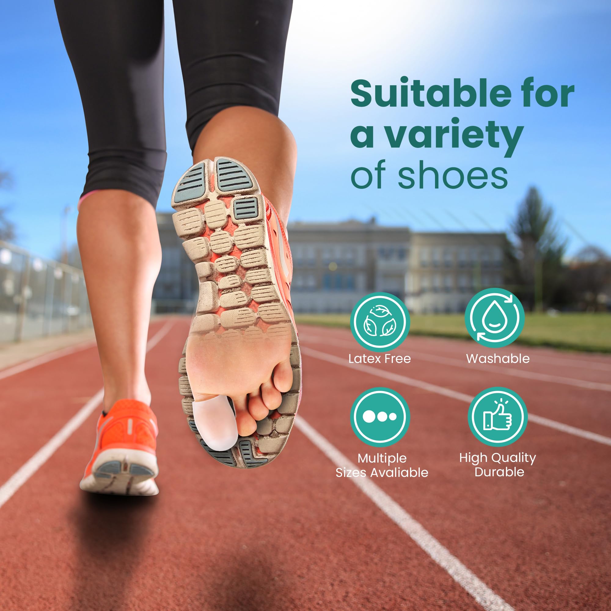 Welnove soft gel toe cap provides gentle protection during walking.