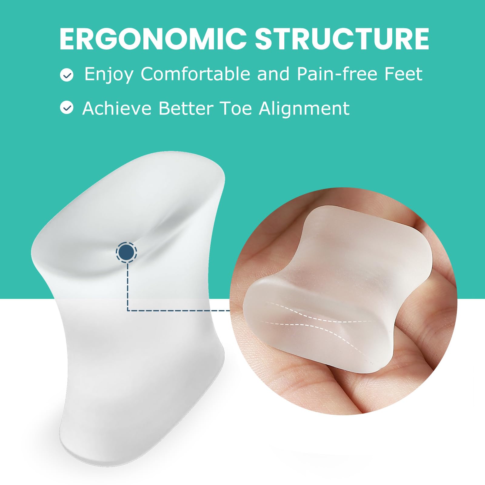 Soft silicone texture highlighted for comfortable skin contact