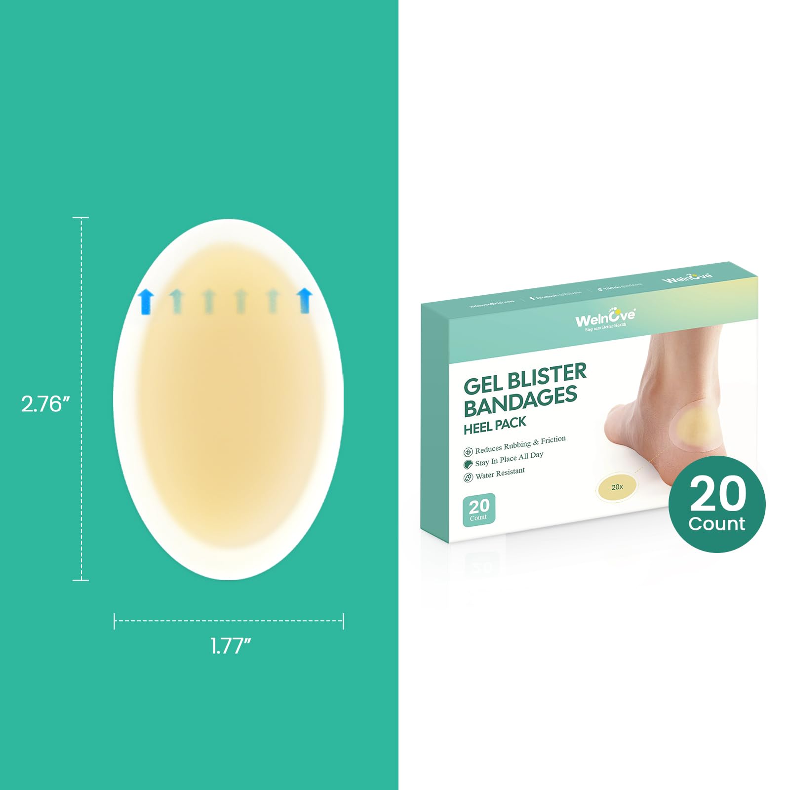 Designed for toes and heels to reduce friction during activity.