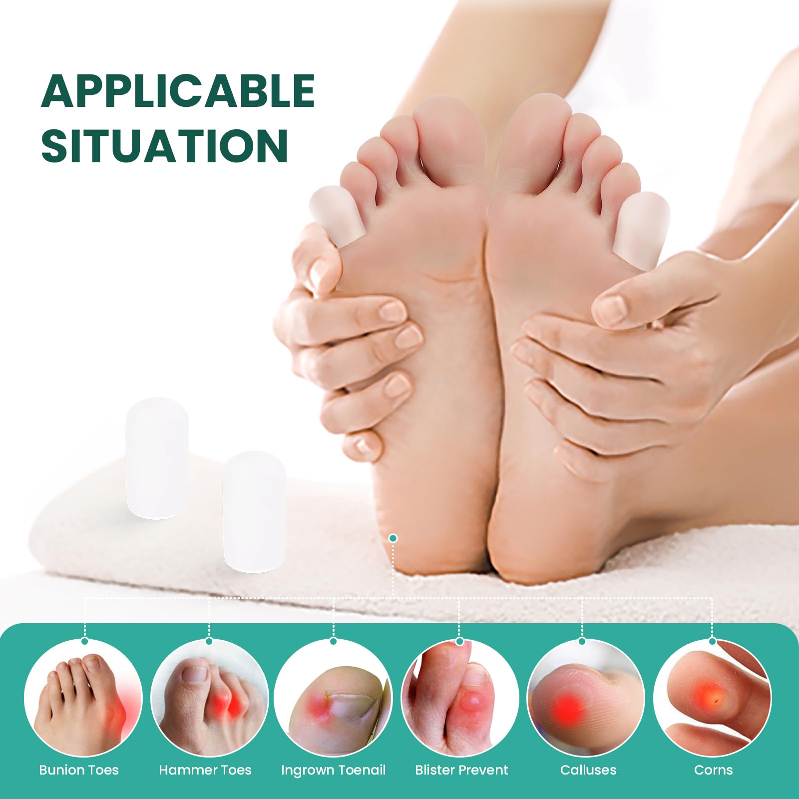 Welnove slim toe caps fit most shoes, including flats and sneakers for daily wear.
