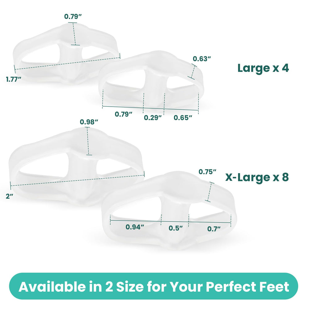 Welnove toe separators 2-loops design stay securely in place.