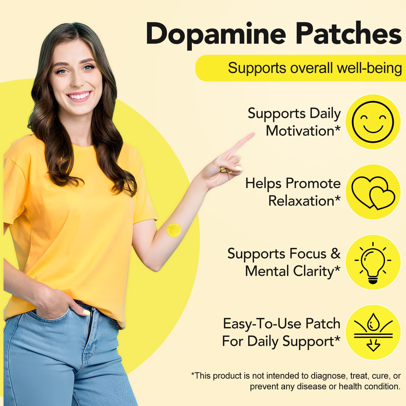 WELOSUER Dopamine Patches ultra-thin, discreet adhesion on skin.