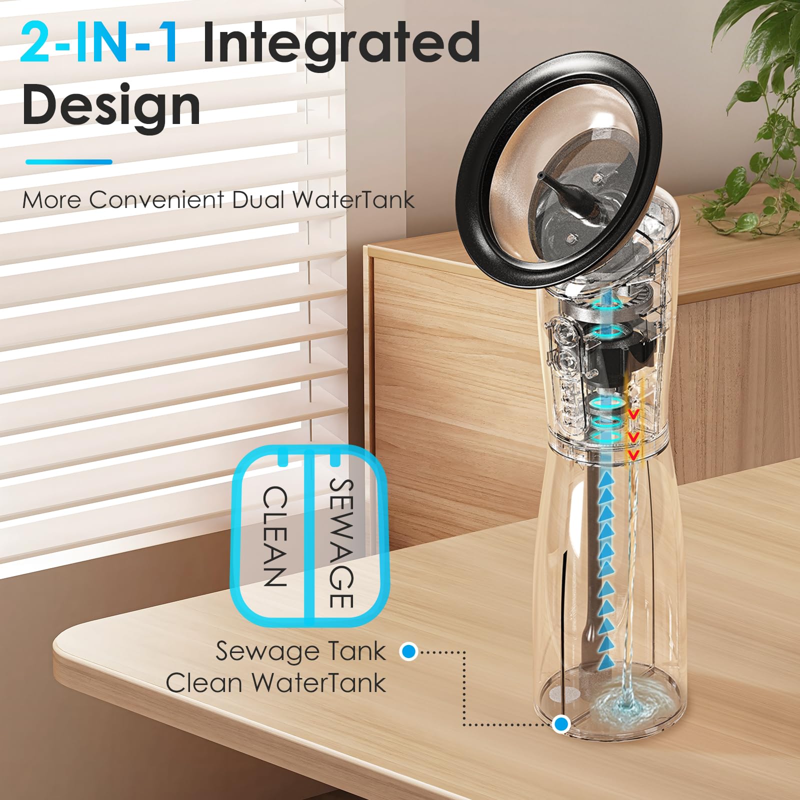 Ergonomic, one-hand use keeps the other hand free during cleaning.