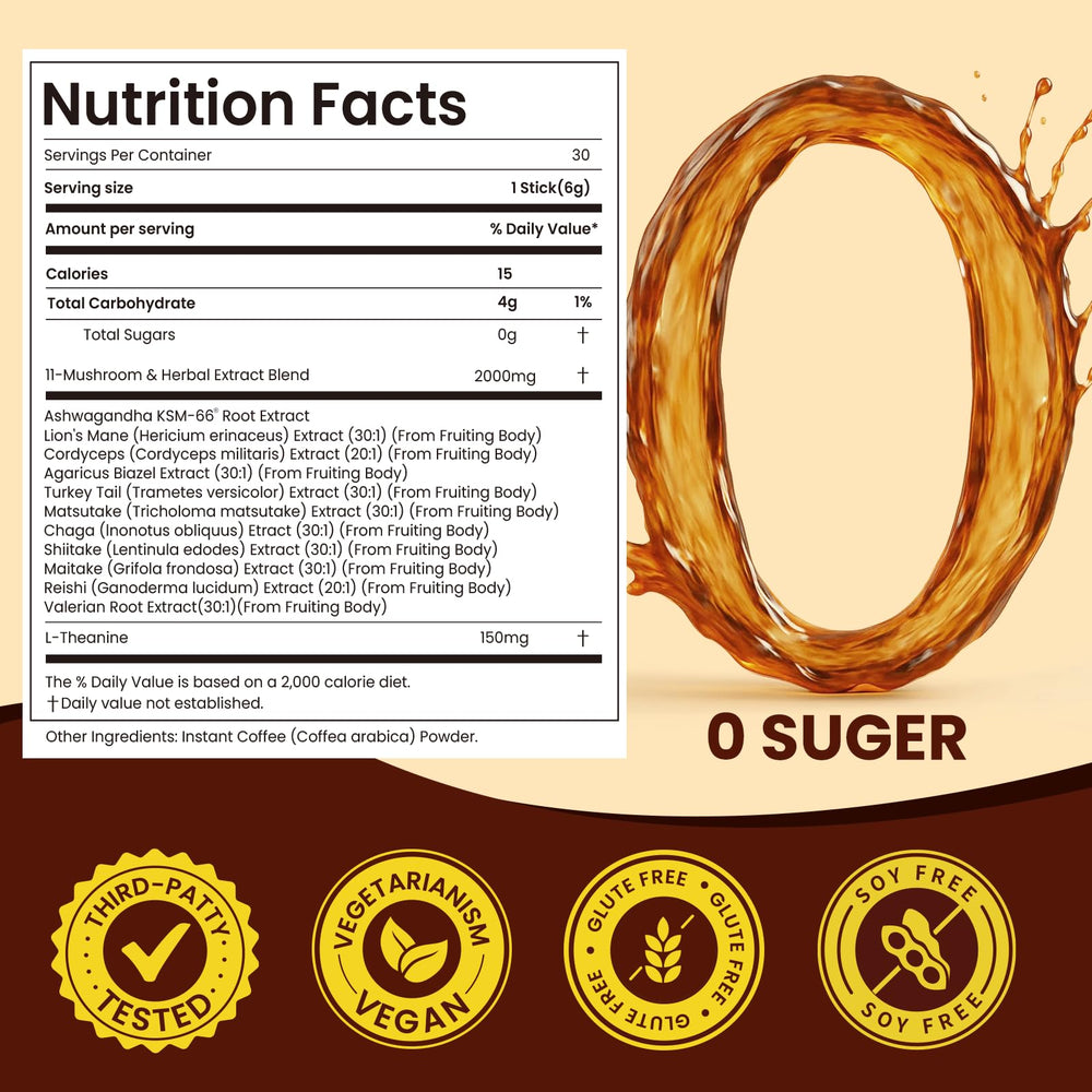 WepBio 11-mushroom blend bag highlighting adaptogenic synergy