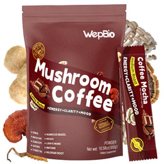 WepBio Mushroom Coffee Mocha cup with rich flavor for focused energy